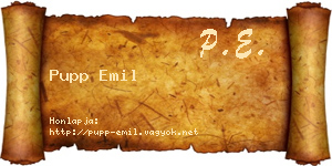 Pupp Emil névjegykártya
