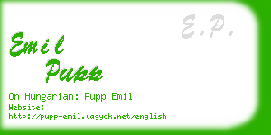 emil pupp business card